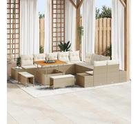 DYRJDJWIDHW 13 Pieces Patio Furniture Set, Modern Outdoor Sofa Set with Coffee Table, Beige All Weather Wicker Rattan Sectional Couch for Garden, Poolside, Backyard