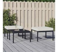 DYRJDJWIDHW 2 Pack Garden Stools with Sand Cushions 60x60x35cm Steel Outdoor Furniture Set for Patio Terrace Comfortable Modular Seating Black Powder Coated Durable 110kg Capacity