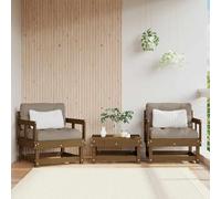 DYRJDJWIDHW 2 Pack Honey Brown Garden Chairs with Cushions, Solid Pine Wood Patio for Outdoor, Comfortable Lounge Chairs with Soft Cushions for Backyard, Terrace, Balcony, Max Load 110kg per Seat