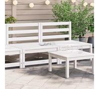 DYRJDJWIDHW 2 Pcs Garden Central Sofa Set White Solid Pine Wood Outdoor Modular Lounge Furniture for Patio Relaxation with Family and Friends, Max Load 110kg per Seat