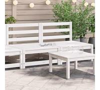 DYRJDJWIDHW 2 Pcs White Solid Pine Wood Armless Garden Sofa Set for Patio Terrace Outdoor Relaxation Comfortable Backrest Slatted Design Modular Furniture