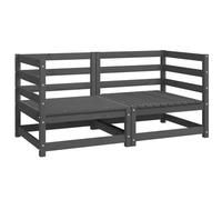 DYRJDJWIDHW 2-Piece Grey Solid Pine Wood Outdoor Corner Garden Sofa Set, Modular Patio Furniture for Relaxing & Lounging, Durable Weather-Resistant Design, Perfect for Backyard, Terrace Or Balcony