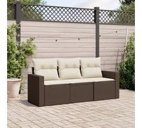 DYRJDJWIDHW 3-Piece Brown Woven Resin Outdoor Patio Furniture Set with Cushions - Waterproof Storage, Modular Design, Comfortable Seating for Garden, Backyard, Terrace
