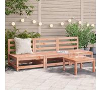 DYRJDJWIDHW 3-Piece Douglas Fir Solid Wood Outdoor Garden Sofa Set Without Armrests, Modular Patio Furniture for Terrace Backyard, Weather-Resistant Comfortable Seating, Max Load 110kg per Seat