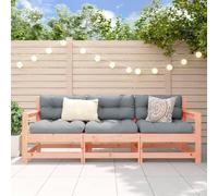 DYRJDJWIDHW 3-Piece Garden Lounge Set Solid Douglas Wood Outdoor Patio Furniture with Slatted Design for Terrace Backyard Comfortable Modular Seating Group 110kg Capacity