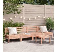 DYRJDJWIDHW 4-Piece Douglas Fir Solid Wood Armless Garden Sofa Set, Outdoor Patio Corner Conversation Seating with Comfortable Backrest, Modular Design for Terrace, Durable Slatted Construction