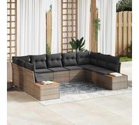 DYRJDJWIDHW 5-Piece Modular Outdoor Patio Sofa Set with Cushions, Water-Resistant Storage Bag, Grey All-Weather Wicker Rattan Furniture for Garden, Terrace, Backyard Lounge and Relaxation