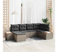 DYRJDJWIDHW 7-Piece Outdoor Patio Furniture Set, Grey All-Weather Wicker Sectional Sofa with Cushions, Modular Garden Lounge Set for Terrace, Poolside, Backyard, Includes Coffee Table and Ottoman