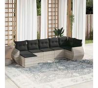 DYRJDJWIDHW 7-Piece Outdoor Patio Furniture Set with Cushions, Light Gray Woven Resin Garden Sofa Set for Backyard, Terrace, Modular Design, Weather-Resistant, Removable Cushion Covers