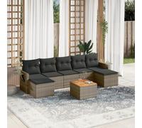 DYRJDJWIDHW 8 Pieces Patio Furniture Set with Cushions, Grey Wicker Resin Outdoor Sectional Sofa with Coffee Table, Modular Garden Lounge Set for Backyard, Terrace, Poolside