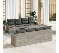 DYRJDJWIDHW 9-Piece Modular Patio Sofa Set, Outdoor Garden Sectional Furniture with Cushions, Light Gray and Dark Gray Modern Lounge Seating for Terrace, Backyard, Poolside