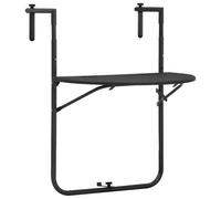 DYRJDJWIDHW Balcony Hanging Table 60x64x83.5 cm Brown Folding Adjustable Height Plastic Rattan Look Outdoor Bistro Table for Drinks Garden Tools Space Saving