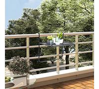 DYRJDJWIDHW Balcony Table Black 60x40 cm Steel Folding Outdoor Bistro Side Table Weatherproof Industrial Design for Small Space Garden Patio