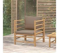 DYRJDJWIDHW Bamboo Garden Sofa with Taupe Cushions, Outdoor Modular Sectional Furniture Set, Durable Natural Material, Comfortable Seating for Patio, Terrace, Balcony, Includes Seat and Back Cushions