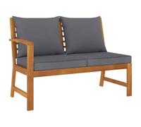 DYRJDJWIDHW Banc de Jardin 114,5 cm en Bois d'acacia Massif avec Coussins Gris foncé - Banc de Patio résistant aux intempéries, Confortable et élégant pour terrasse, Jardin ou Balcon