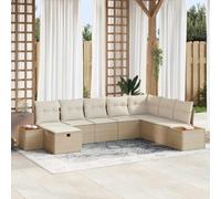 DYRJDJWIDHW Beige Outdoor Sofa Set with Cushions, Modern Modular Patio Furniture for Garden, Balcony, Terrace, All-Weather Wicker Rattan Sectional Conversation Set, Comfortable and Water-Resistant