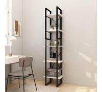 DYRJDJWIDHW Bibliothèque à 5 Niveaux Blanc 40x30x175 cm Bois de pin étagère Industrielle Rangement Livres Salon Bureau Maison