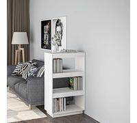 DYRJDJWIDHW Bibliothèque Blanc Pin Massif 60x35x103 cm Étagère Livre Séparateur Pièce Rangement Multifonction Stable Grand Espace Décoration Salon Couloir