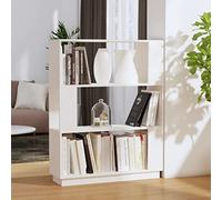 DYRJDJWIDHW Bibliothèque Separateur de Piece Blanc 80x25x101 cm Pin Massif Etagere Rangement Livres Cloison Decorative Meuble Universelle Salon Couloir
