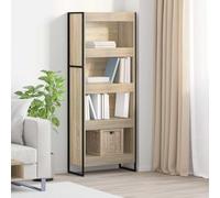 DYRJDJWIDHW Bibliothèque Sonoma 80 x 30 x 155 cm Bois d'ingénierie Étagère Livres Industriel Moderne Rangement Salon Bureau Durable Acier Pieds Design Compartimenté