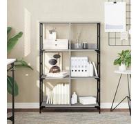 DYRJDJWIDHW Bibliothèque Sonoma Gris 78,5x33x117,5 cm Bois d'ingénierie étagère 6 Compartiments Rangement Salon Bureau Meuble Industriel Acier Robuste