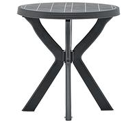 DYRJDJWIDHW Bistro Table 70cm Round Outdoor Plastic Dining Table Anthracite - Weatherproof Patio Garden Furniture for Terrace, Balcony Lightweight Easy to Move - No Assembly Required