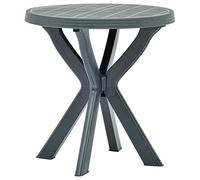 DYRJDJWIDHW Bistro Table 70cm Round Outdoor Plastic Garden Patio Furniture Set, Lightweight Weatherproof Green Dining Table for Terrace, Balcony, No Assembly Required