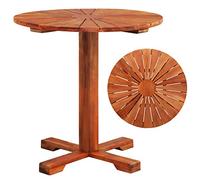DYRJDJWIDHW Bistro Table 70x70 cm Solid Acacia Wood Outdoor Square Dining Table Weatherproof Patio Garden Furniture Easy to Assemble Brown