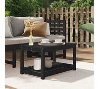 DYRJDJWIDHW Black Garden Table 82.5x50.5x45 cm Solid Pine Wood Outdoor Patio Furniture with Storage Shelf Rustic Design for Terrace Backyard Dining