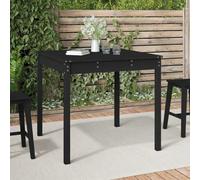 DYRJDJWIDHW Black Garden Table 82.5x82.5x76cm Solid Pine Wood Outdoor Patio Furniture for Dining Relaxing Durable Weather-Resistant