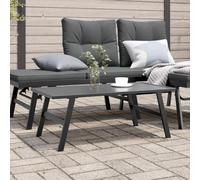 DYRJDJWIDHW Black Outdoor Coffee Table 90x45x35 cm Powder Coated Steel, Modern Garden Side Table for Patio Balcony Terrace, Durable Weather-Resistant Furniture for Drinks Snacks Decor