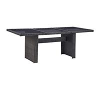 DYRJDJWIDHW Black Outdoor Dining Table 200x100x74 cm with Glass Top and Woven Resin, Patio Garden Furniture Set, Weatherproof & Durable, Easy to Move, Modern Design for Terrace Backyard