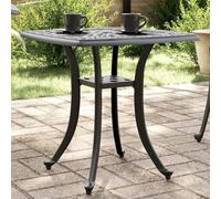 DYRJDJWIDHW Black Outdoor Garden Table 53x53x53 cm Cast Aluminum with Umbrella Hole, Elegant Patio Furniture for Terrace Balcony, Durable Weather-Resistant Modern Design