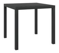 DYRJDJWIDHW Black Outdoor Garden Table 80 x 80 x 74 cm Aluminum Frame & WPC Top - Weatherproof, Durable, Easy Assembly for Patio, Terrace, Backyard