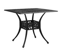 DYRJDJWIDHW Black Outdoor Garden Table 90x90x73 cm Cast Aluminum Patio Furniture with Umbrella Hole, Sturdy & Weather-Resistant for Tea Coffee Dining with Family Friends