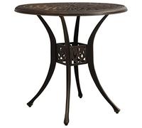 DYRJDJWIDHW Bronze Outdoor Patio Table 78x78x72 cm Cast Aluminum Garden Tea Coffee Table with Umbrella Hole, Durable Hollow Design for Terrace Backyard Balcony