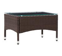 DYRJDJWIDHW Brown Woven Resin Coffee Table 60x40x36 cm, Weatherproof Outdoor Indoor Side Easy to Clean & Move, Modern End Table for Living Room, Garden, Patio