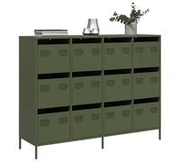 DYRJDJWIDHW Buffet de Cuisine,Armoire Metallique,Meuble Bas,Buffet Vert Olive 135x39x103,5 cm Acier laminé à froidConvient au Salon, à la Cuisine
