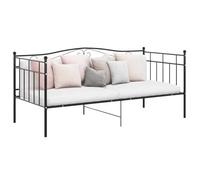 DYRJDJWIDHW Cadre de canapé-lit Convertible Noir métal 90x200 cm pour Studio et Chambre d'amis, Meuble Multifonctionnel avec Structure Robuste et Design élégant sans Matelas