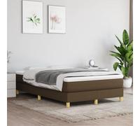 DYRJDJWIDHW Cadre de lit 120x200 cm Marron foncé sans Matelas Tissu Durable avec Lattes contreplaqué et Pieds Stables pour Chambre à Coucher Confortable et Design Moderne