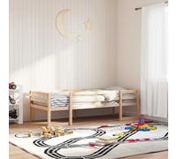DYRJDJWIDHW Cadre de Lit Enfant 90x200 cm en Pin Massif avec Barrières de Sécurité 4 Côtés, Cadre à Lattes Renforcé pour Chambre d'enfant ou Chambre d'Ado, Espace de Rangement Intégré, sans Matelas