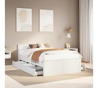 DYRJDJWIDHW Cadre de lit sans Matelas avec tête de lit Blanc 135x190 cm pinbed Deux Place Cadre de litConvient au Salon, à la Chambre à Coucher, au Bureau