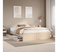 DYRJDJWIDHW Cadre de lit sans Matelas avec tiroirs 200x200 cm Bois de pincadre de Deux Place Bed litConvient au Salon, à la Chambre à Coucher, au Bureau