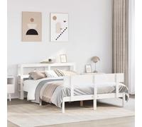 DYRJDJWIDHW Cadre de lit sans Matelas Blanc 140x190 cm Bois de pin massiflit Cadre de Bed Deux placeConvient au Salon, à la Chambre à Coucher, au Bureau