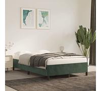 DYRJDJWIDHW Cadre de lit Velours Vert foncé 120x200 cm sans Matelas, Structure Robuste avec Lattes contreplaqué, Design Moderne pour Chambre à Coucher et Guest Room