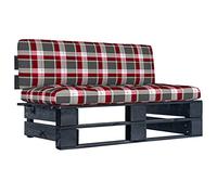 DYRJDJWIDHW Canapé Central Palette de Jardin Noir en Bois de Pin Imprégné avec Coussin, Meuble d'Extérieur Modulable pour Terrasse et Salon, Confortable et Résistant aux Intempéries, 110 cm