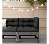 DYRJDJWIDHW Canapé d'angle de Jardin en Bois de pin Massif Gris, Design modulaire à Lattes pour terrasse et Patio, Dossier Confortable, capacité 110 kg, Meuble extérieur Durable