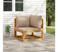 DYRJDJWIDHW Canapé d'angle en Bois d'acacia Massif avec Coussins Taupe - Canapé de Jardin modulaire pour intérieur et extérieur Confortable et Durable - Charge Max 110 kg