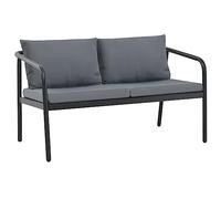 DYRJDJWIDHW Canapé de Jardin 2 Places Aluminium avec Coussins Gris, Salon de Jardin Confortable pour Terrasse Balcon, Meuble d'Extérieur Résistant aux Intempéries Facile à Assembler
