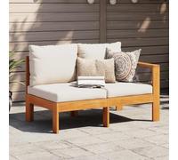 DYRJDJWIDHW Canapé de Jardin 2 Places en Bois d'acacia Massif avec Coussins Amovibles, Design modulaire pour terrasse et Balcon, Meuble extérieur Confortable et Durable